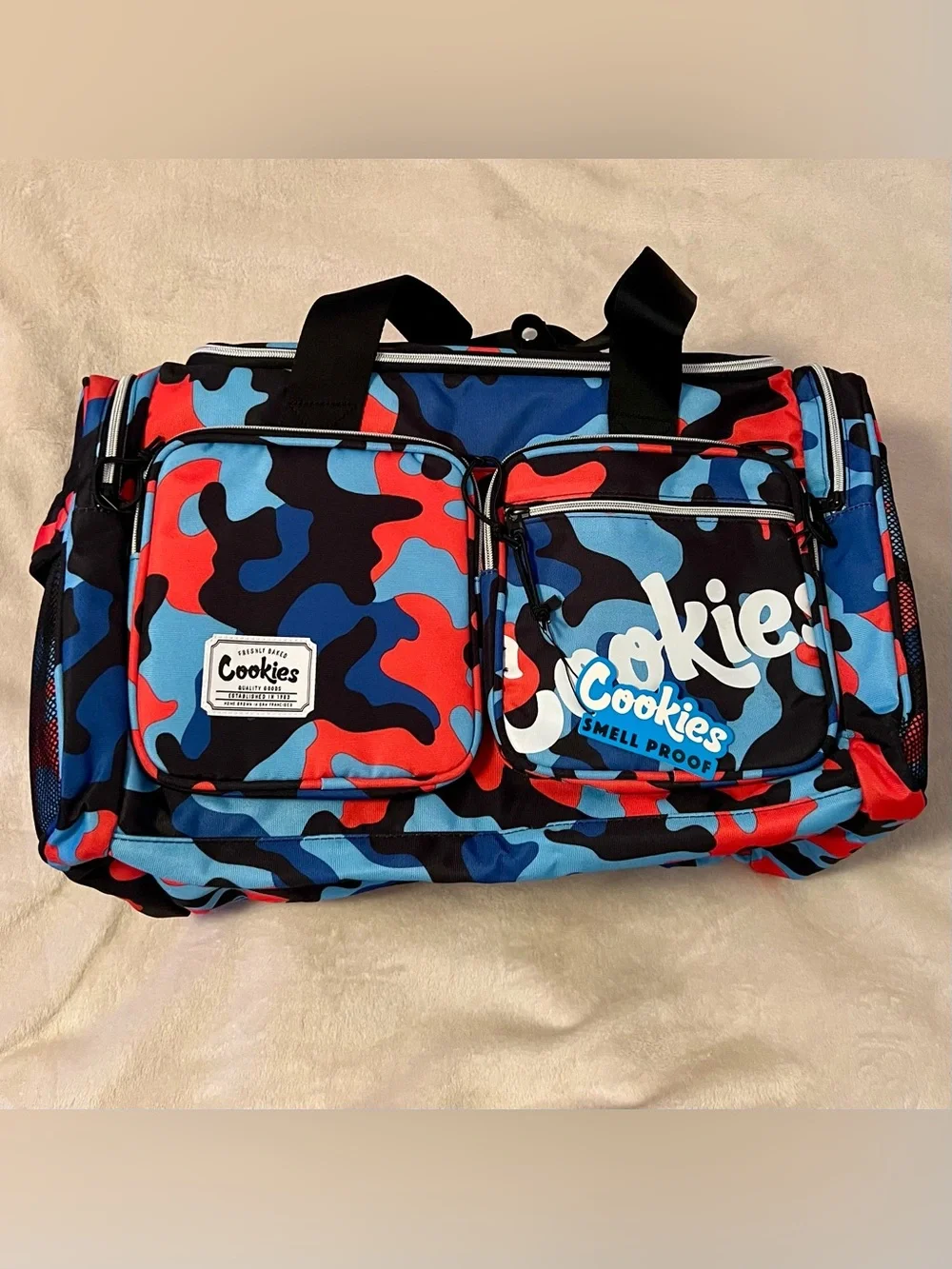 Cookies Heritage Smell Proof Blue Camo Duffel Bag